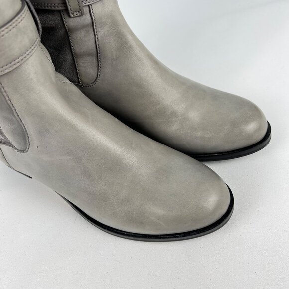 Cole Haan Womens Air Avalon Tall Riding Boots Gray Suede Buckles size 7 - Picture 9 of 16
